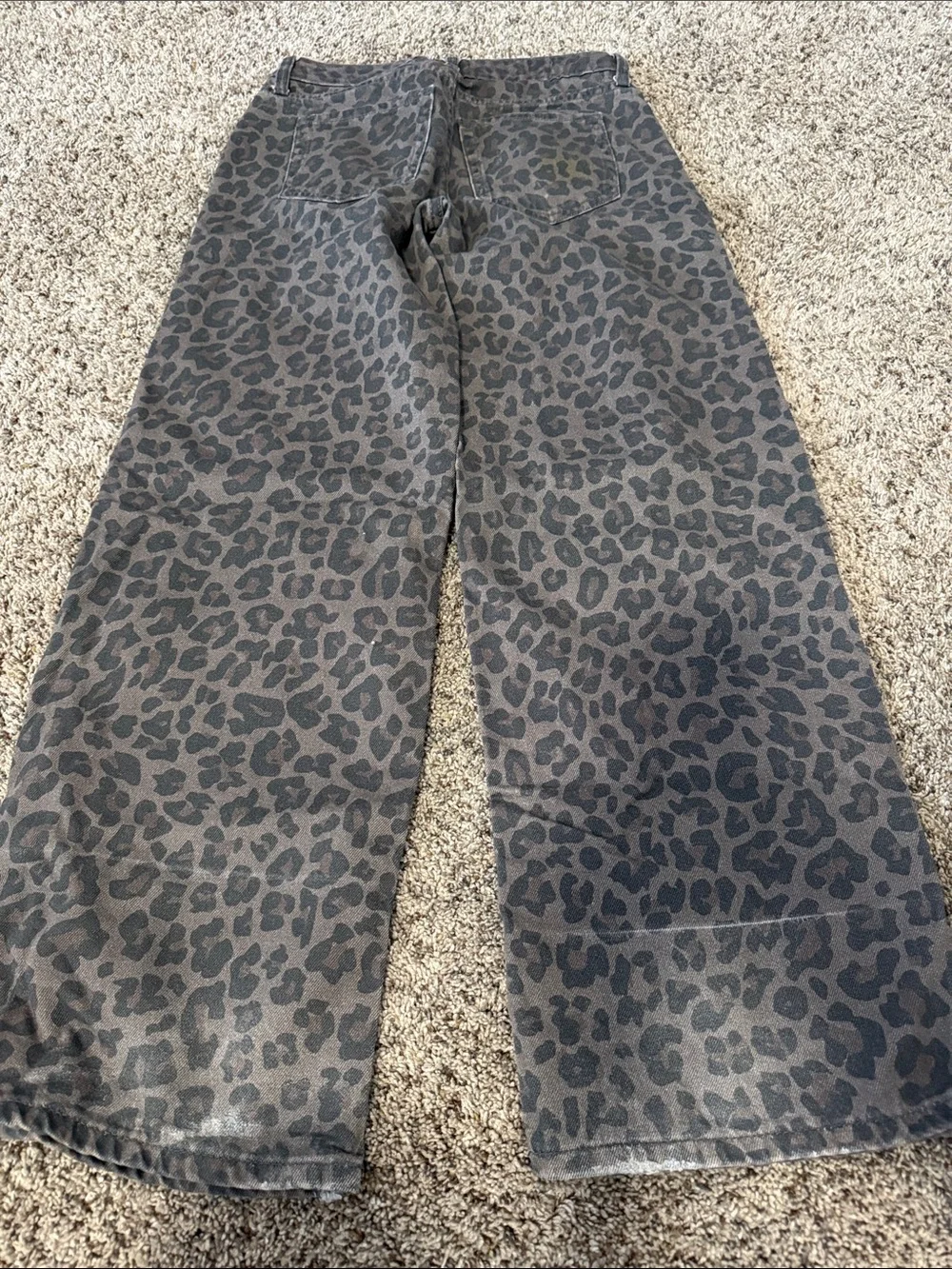 wild fable Black Leopard Print Wide Leg Jeans - Picture 4 of 4